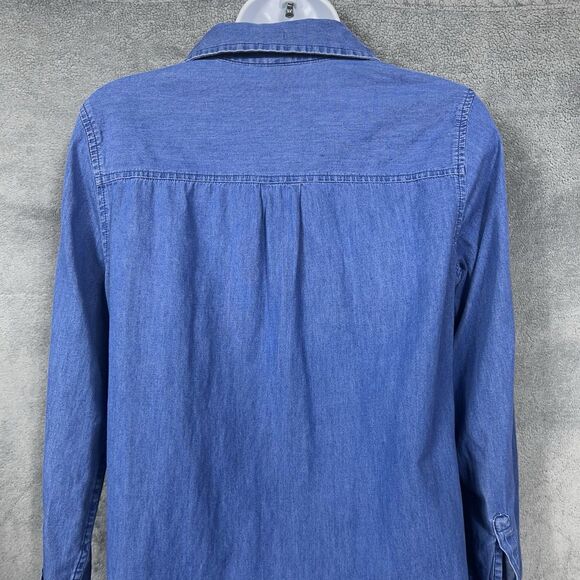 Old Navy Chambray Shirt Dress Popover Long Sleeve S Blue M - Picture 11 of 16